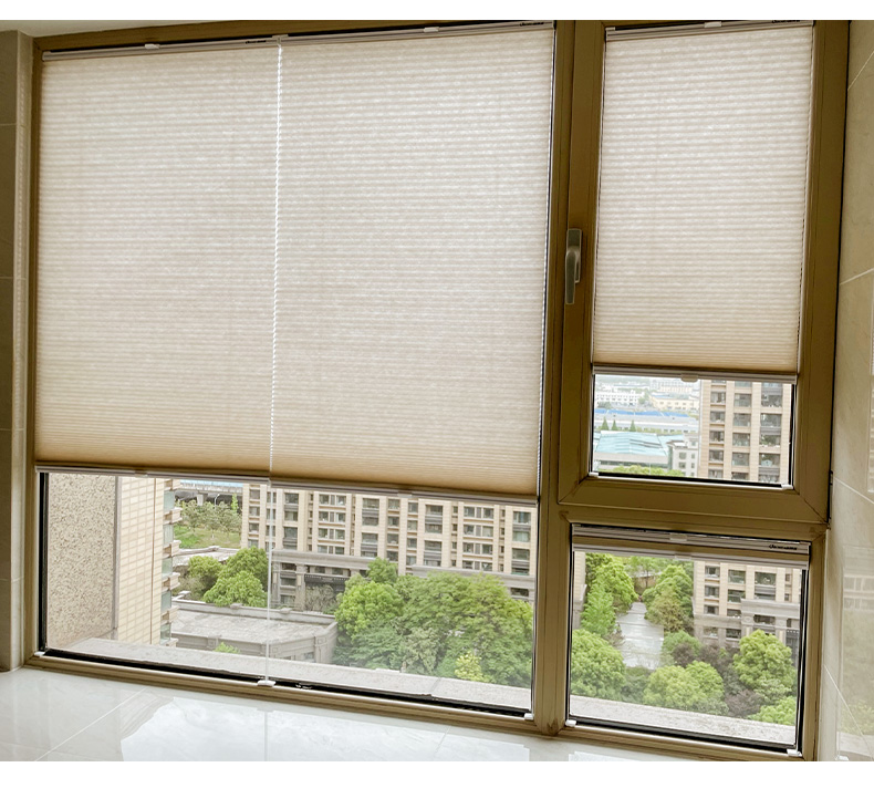 内开窗窗帘免打孔百叶窗帘厨房卫生间窗户内倒遮光卷帘蜂巢隐形遮挡帘