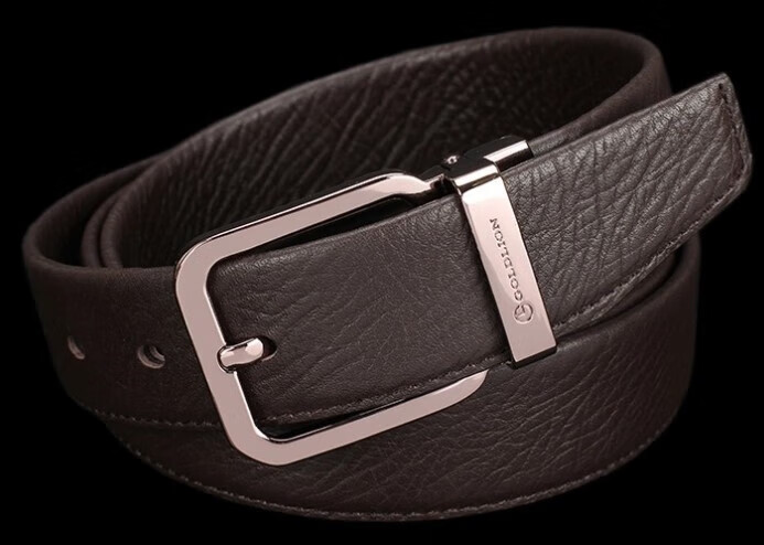 金利来(goldlion)适用替换皮带针扣头层牛皮简约男士腰带青年休闲裤带