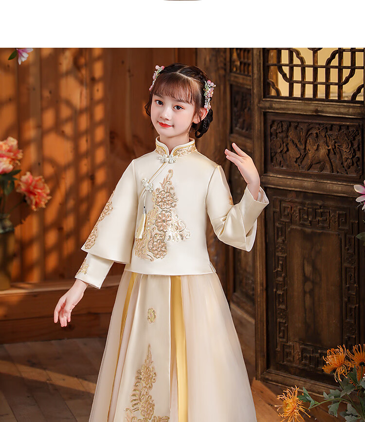 阅诗中小学生3-11岁儿童汉服女童仙气2022新款仙中国风长袖唐装古装