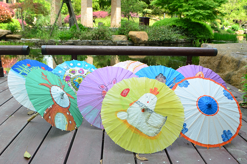 小幼儿园创意儿童手工伞绘画伞diy材料空白油纸伞玩具涂鸦伞 白 0cm