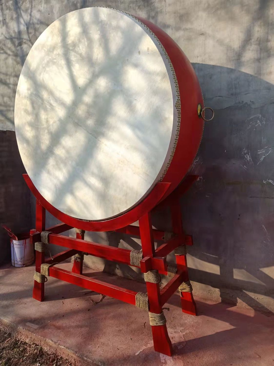 牛皮大鼓立式寺院鼓佛教大堂鼓战鼓寺庙鼓法鼓战鼓祠堂鼓道场中鼓18寸