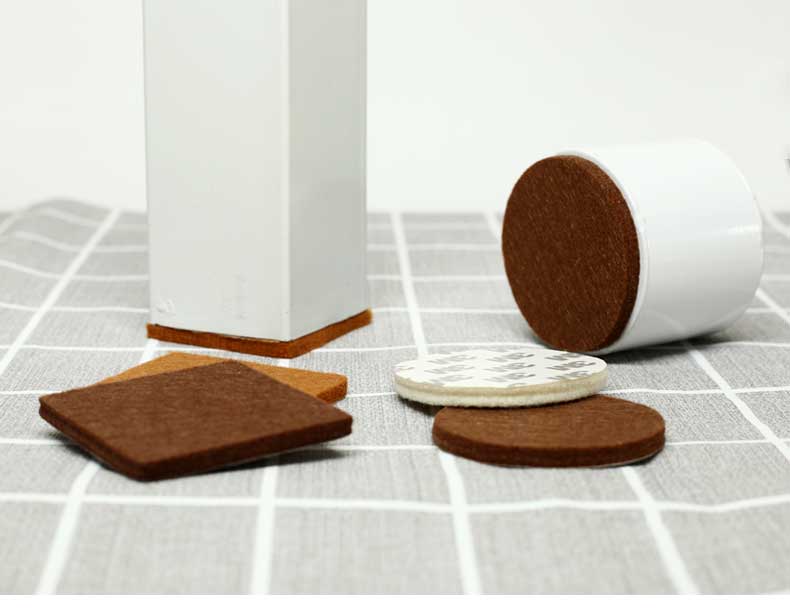 若幻桌椅脚垫毛毡家具加厚垫椅子脚套凳子自粘桌角垫米色圆形55mm16只