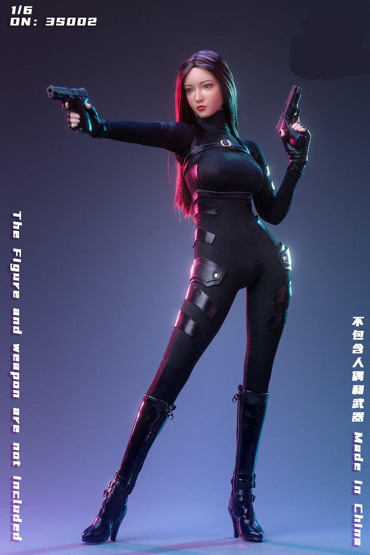 美女兵人包胶素体 1/6 女特工战斗套装 潜行装 不含头雕女 黑鞋【图片