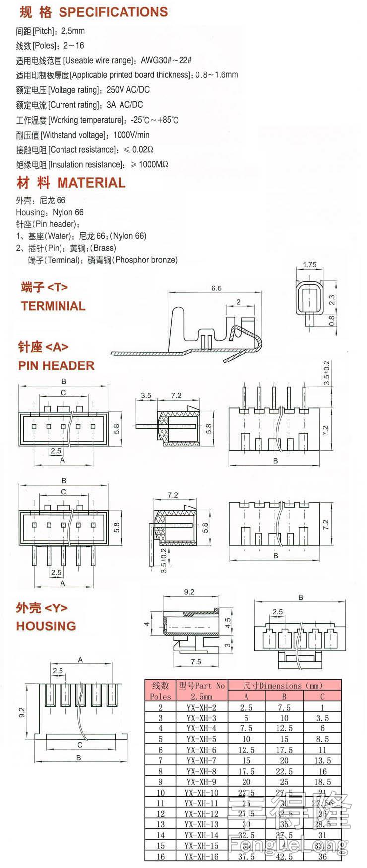 54mm对插端子线2p 3p 4p5p6p公母对接连接线空中对插线接插件 3p 公头