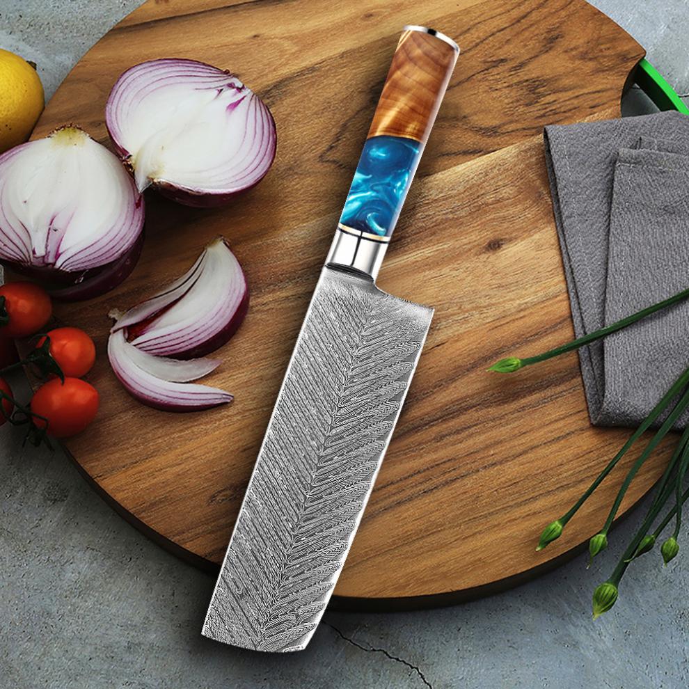 铁匠世家大马士革厨刀小菜刀西式厨师刀切肉刀厨房用刀切片刀钢刀料理