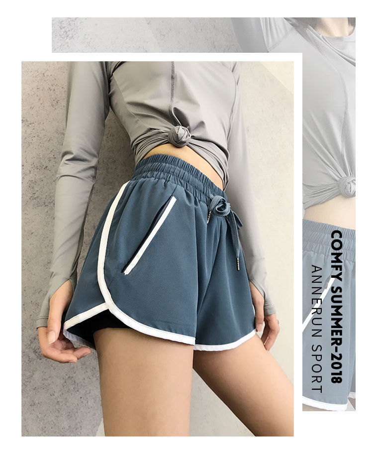 短裤 瑜巢醉 中学生中考体育短裤女生体考运动裤夏季女双层耐宽松健身