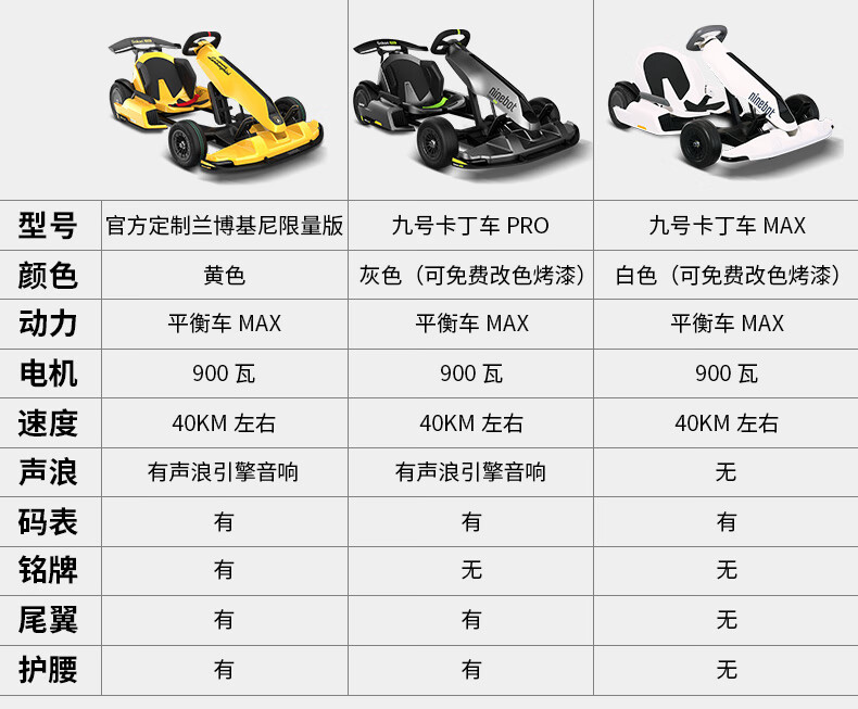 现货秒发ninebot九号卡丁车pro兰博基尼卡丁车儿童小米成人漂移车平衡