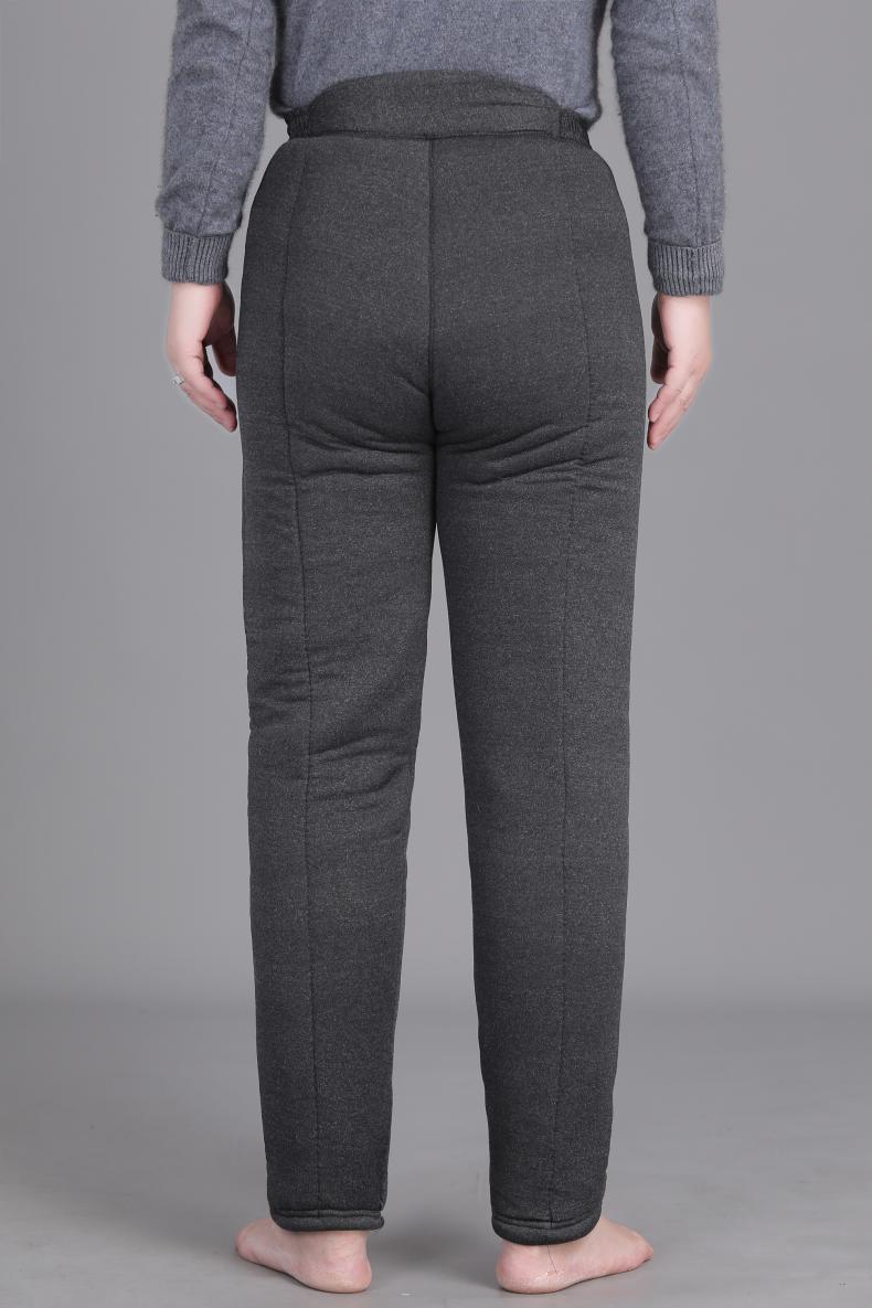 老人松紧带外裤男士老年保暖宽松棉裤中老年男裤驼绒加绒加厚爸爸高腰