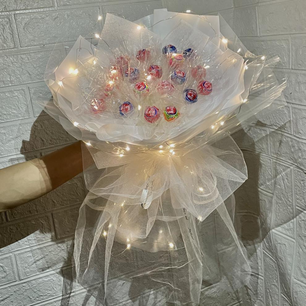 手工diy零食花束制作材料包全套创意生日礼物女友棒棒糖水晶满天星