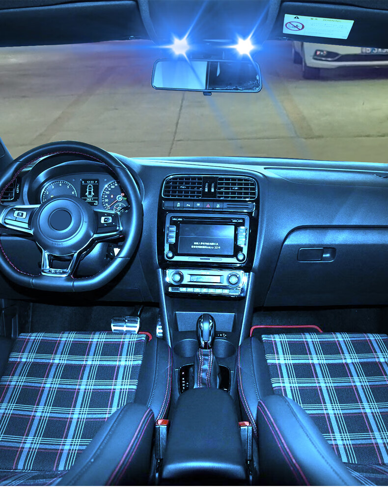 适用04-18款大众polo车内16顶灯14室内14内饰11照明改装led阅读灯 04