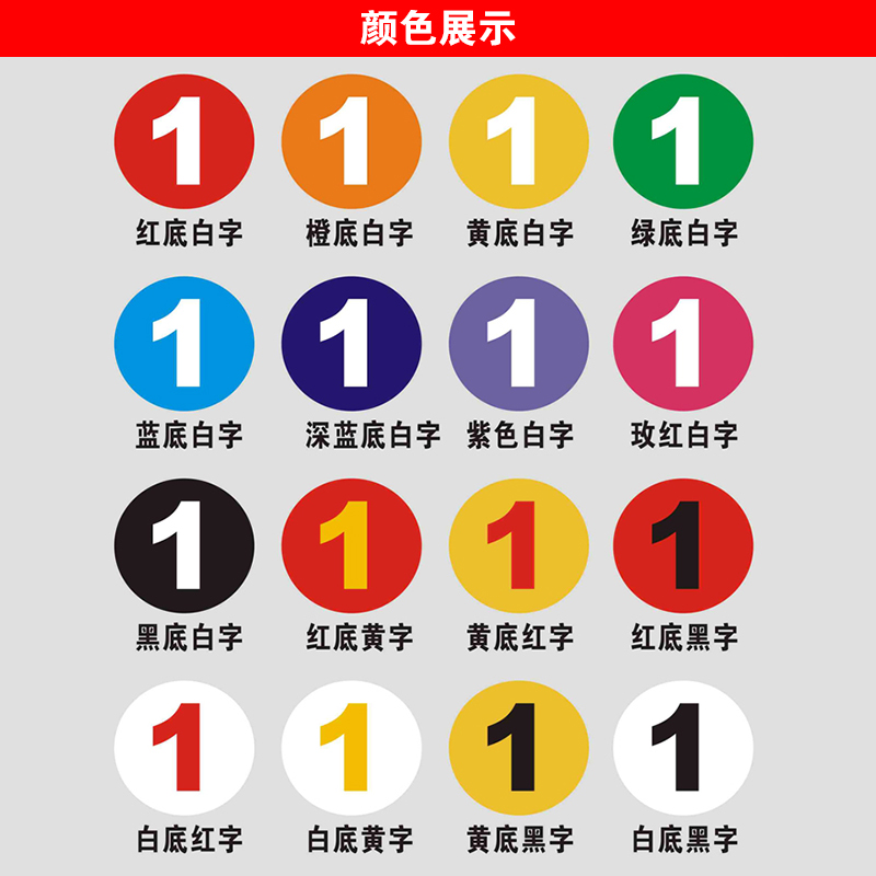 pvc防水数字编号贴纸衣服制服柜子标签贴消防消火栓灭火器标识牌 0到9