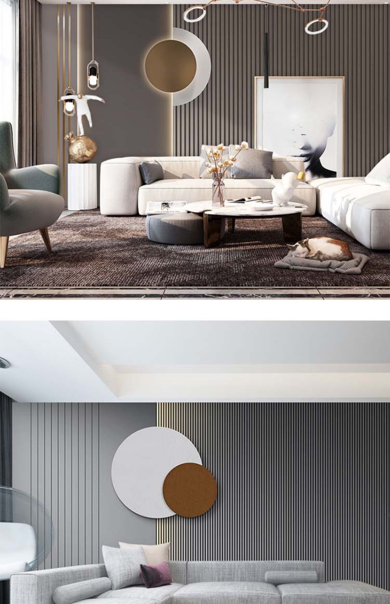 北欧轻奢几何壁纸现代简约客厅卧室酒店墙纸格栅线条电视背景墙布无缝