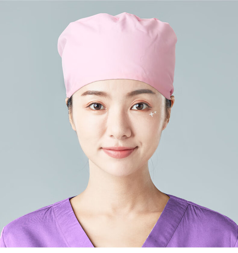 医生帽手术室帽子护士帽口腔美容帽男帽孕产妇纯色家居帽女 葡萄紫 可