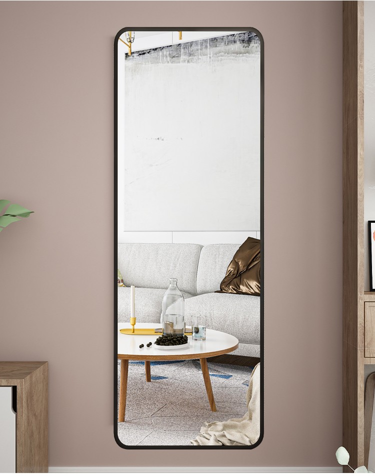崖工镜子全身穿衣镜家用落地镜壁挂粘贴少女卧室挂墙立体大试衣镜立式