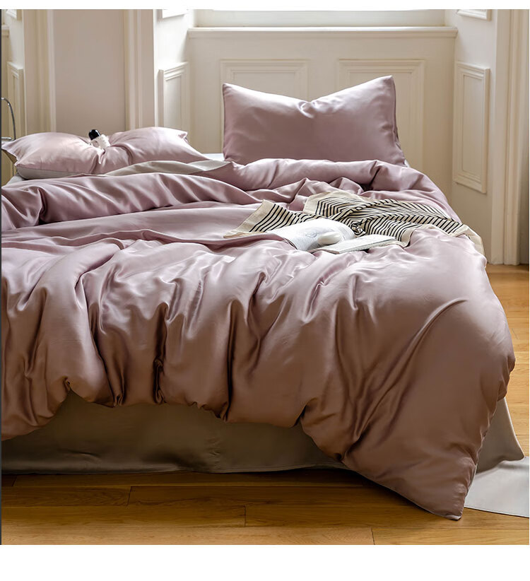 诗丹娜四件套北欧轻奢60支天丝四件套 夏季裸睡双面冰丝床单被套床笠