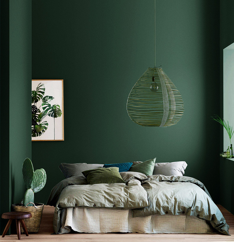 美式复古墨绿色纯色素色墙纸现代卧室客厅服装店理发店北欧 墨绿色