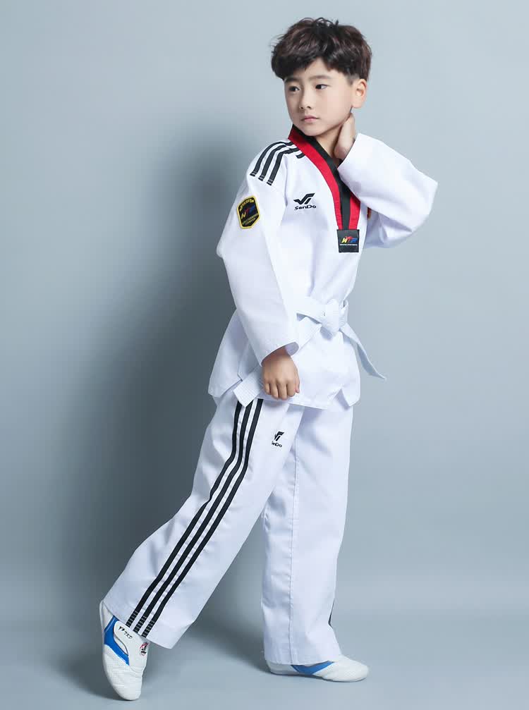 竞派同款圣动台抬跆拳道夏季道服装儿童男女款训练服长袖短袖道服道服