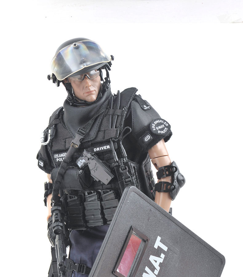 特警警察兵人模型16比例特种兵玩具swat前锋仿真兵人模型关节可动人偶