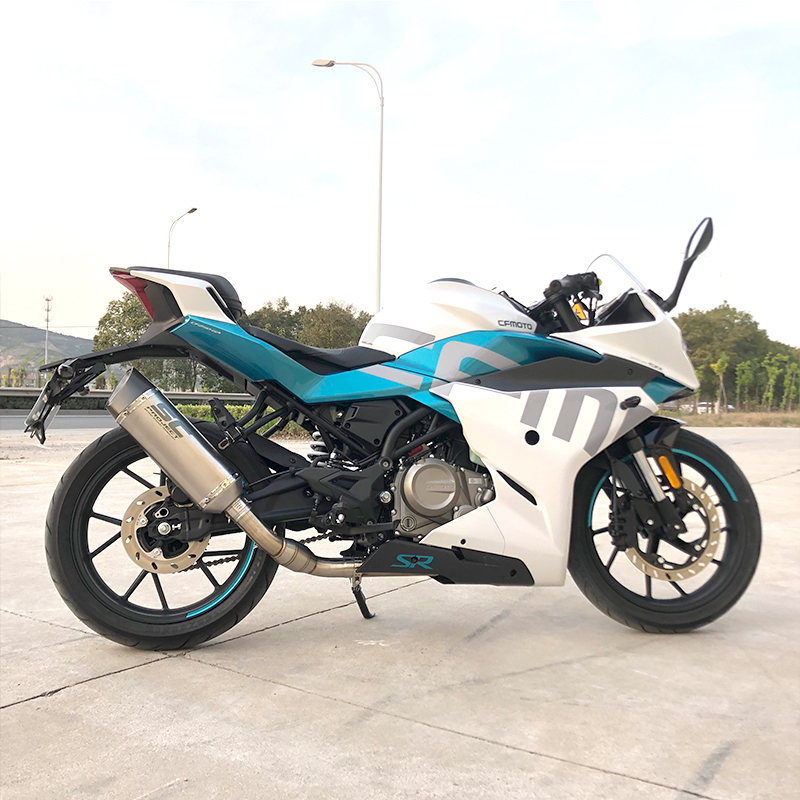 适用于春风250sr摩托车改装排气管春风250sr带回压鼓前段尾段配件小