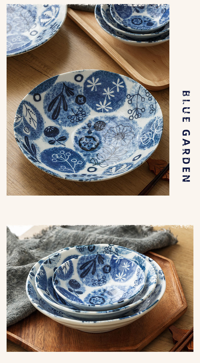 陶瓷餐具日式蓝花陶瓷碗饭碗面碗大碗釉下彩家用瓷碗 4.