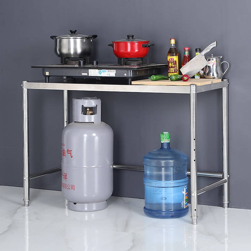 架落地式收纳燃气架煤气罐灶台架子不锈钢加厚长90宽40高80组合架4540