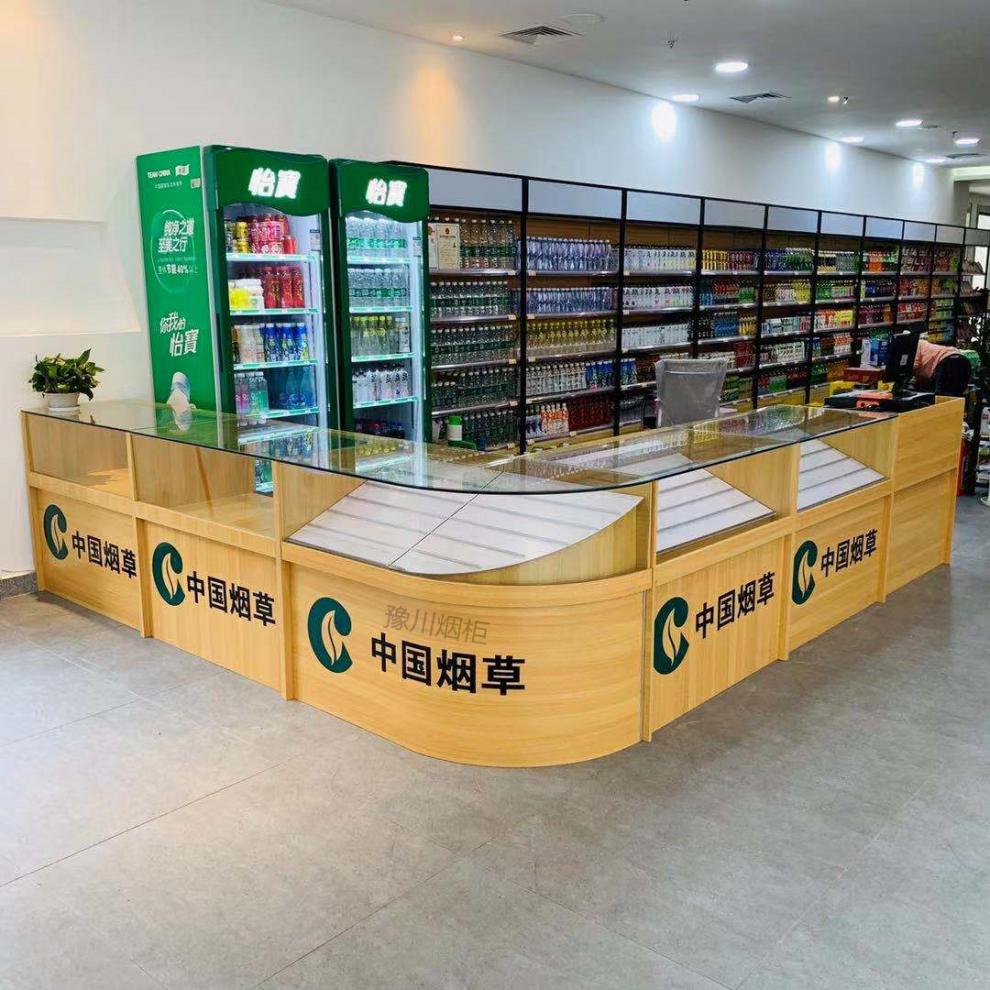 室外晾衣架伸缩式烟柜台便利店超市小型柜背柜玻璃展示柜移动烟酒柜