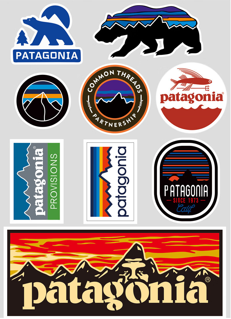 goout野营贴纸patagonia巴塔哥尼亚巴塔熊巴塔鱼车贴箱贴贴巴塔熊巴塔