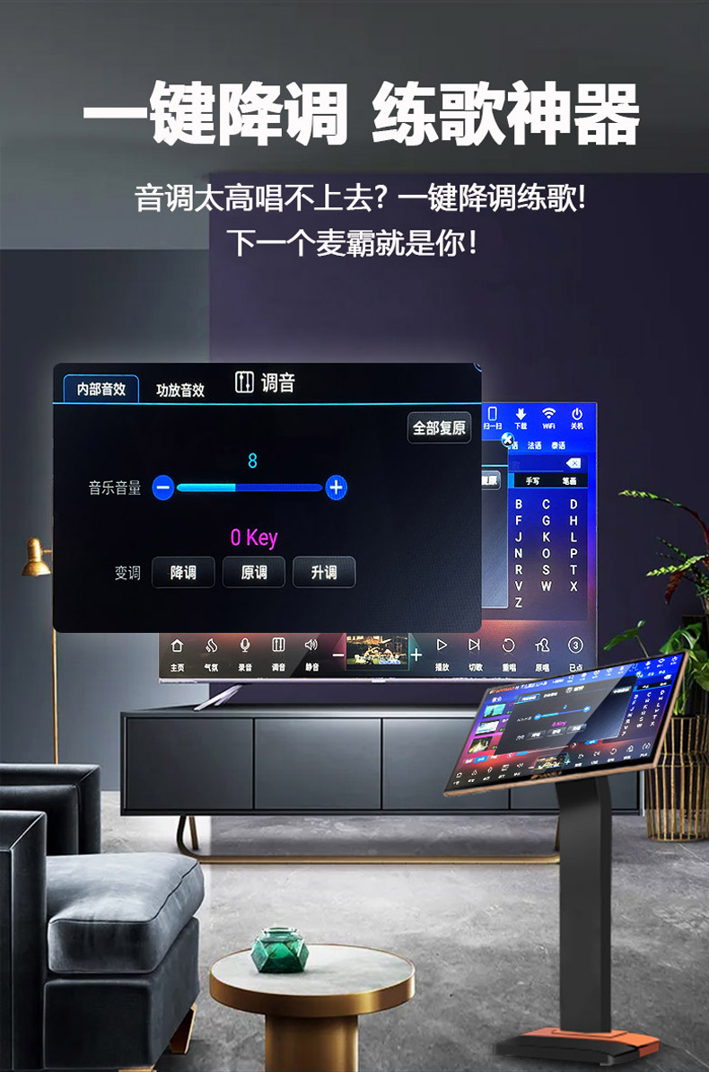 山水sq10家庭ktv音响套装点歌机触摸屏一体机k歌卡拉ok客厅家用点歌