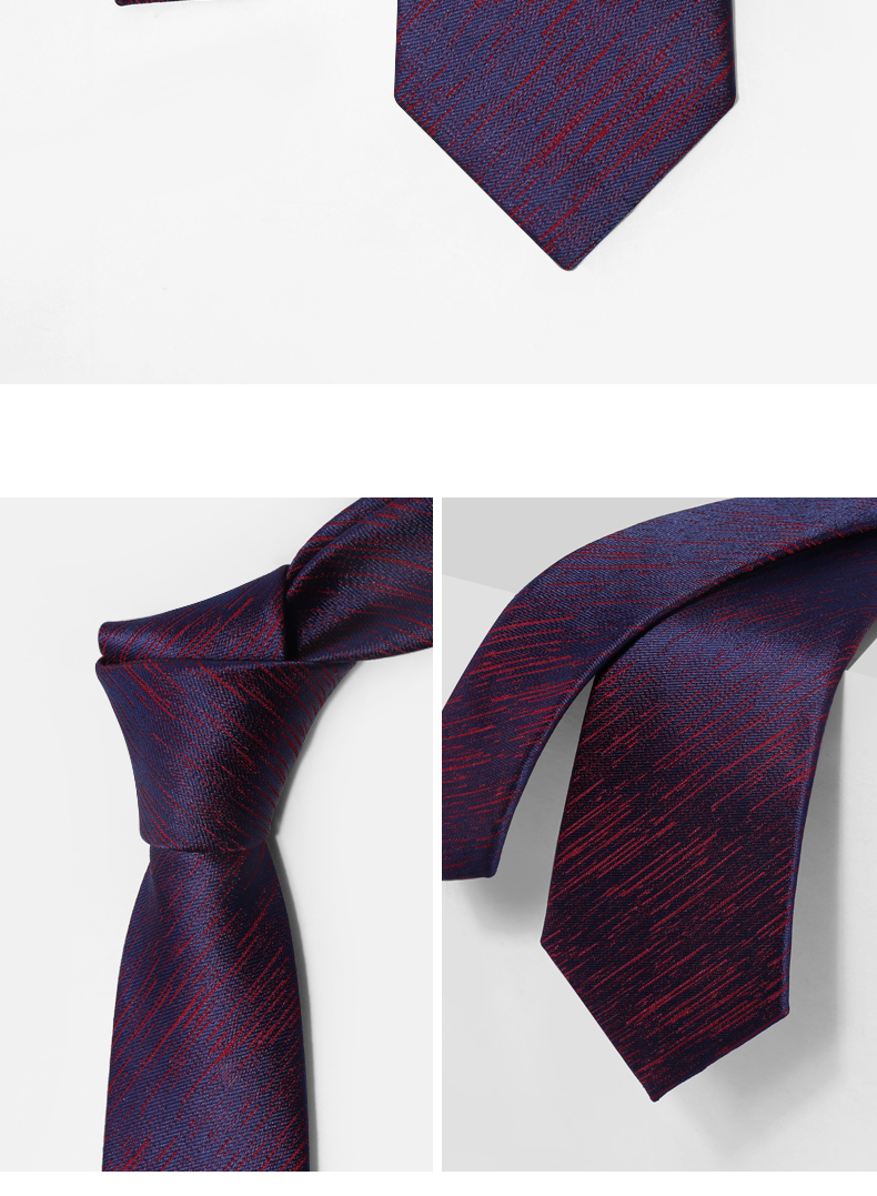 品牌蓝紫色渐变条纹领带男士结婚正装商务7cm休闲个性拉链领带男潮 蓝