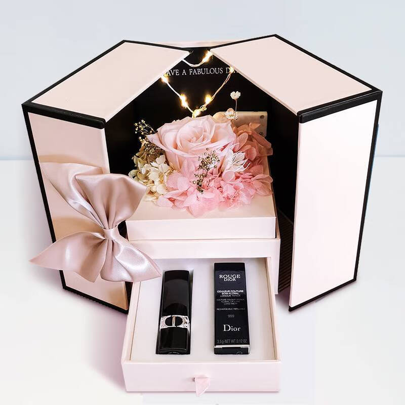 迪奥(dior)口红大牌礼物盒套装999哑光正红720丝绒唇膏生日带礼带老婆