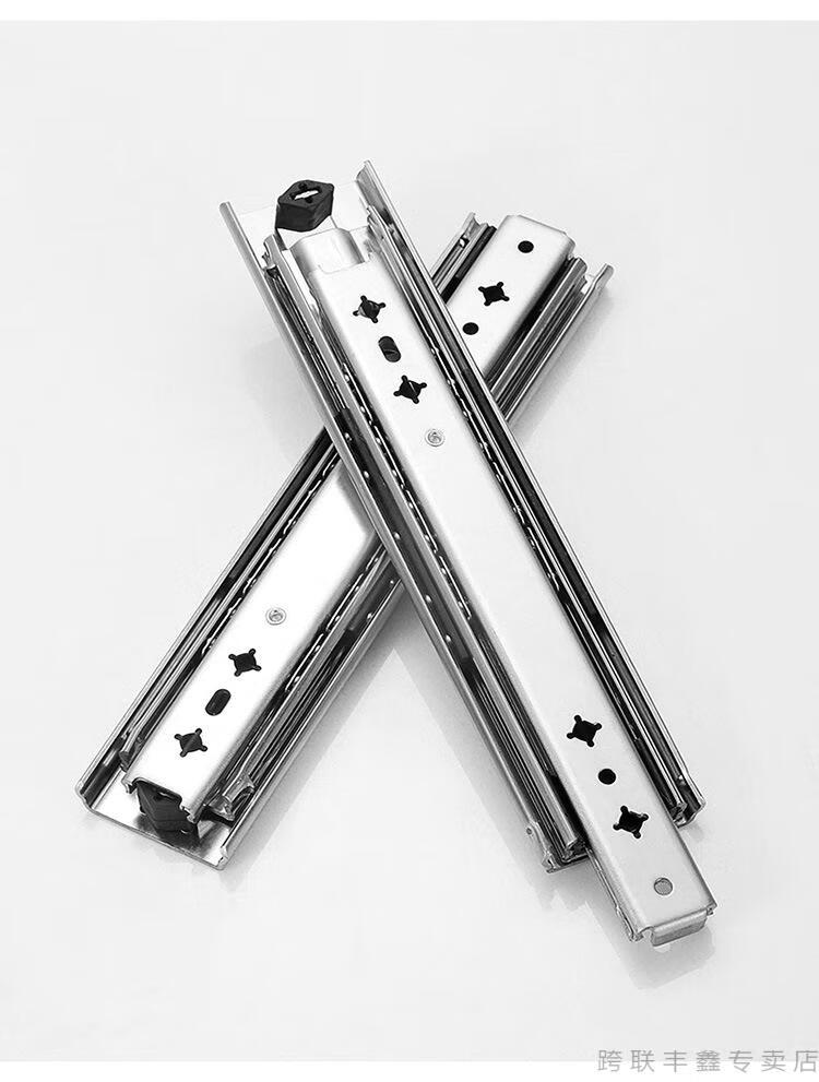 抽屉轨道重型滑轨三折滑轨楼梯轨道加重加厚工业滑轨抽屉滑轨抽屉轨道