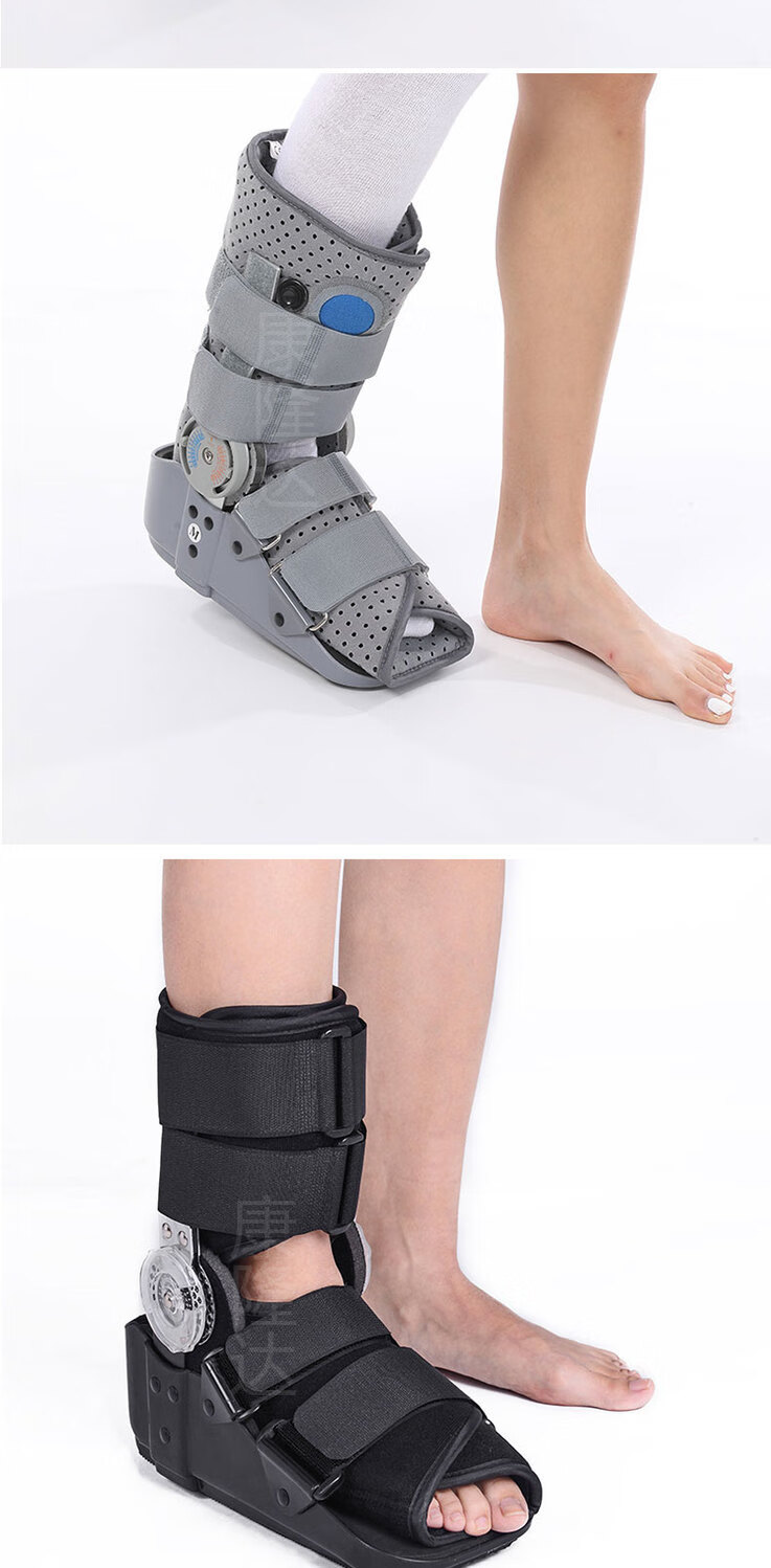 踝关节固定支具跟腱靴脚部脚托石膏鞋脚骨折扭伤跟腱断裂灰色低筒自动