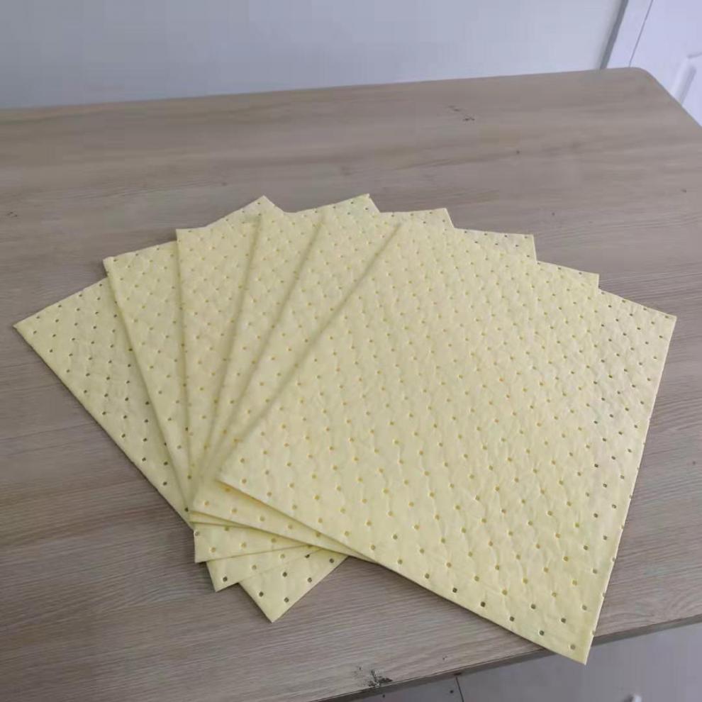 通用吸液棉 危险品化学品吸附棉吸酸棉 吸油棉工厂用片装吸液垫 黄色