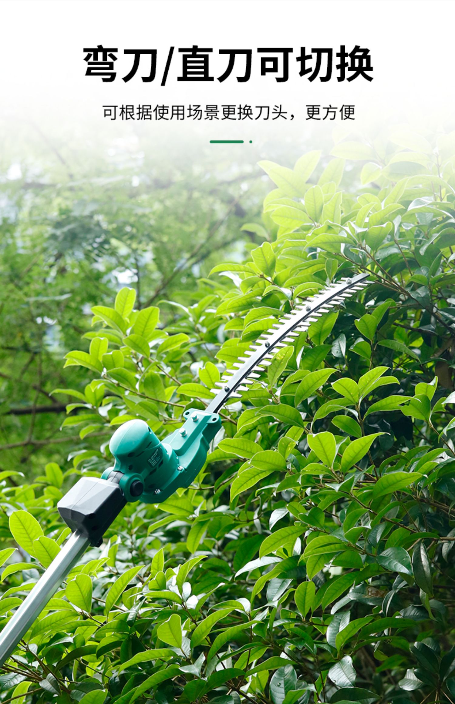 德骊嘉电动加长绿篱机高枝修剪机园林绿化苗木桂花树高空剪充电式高枝