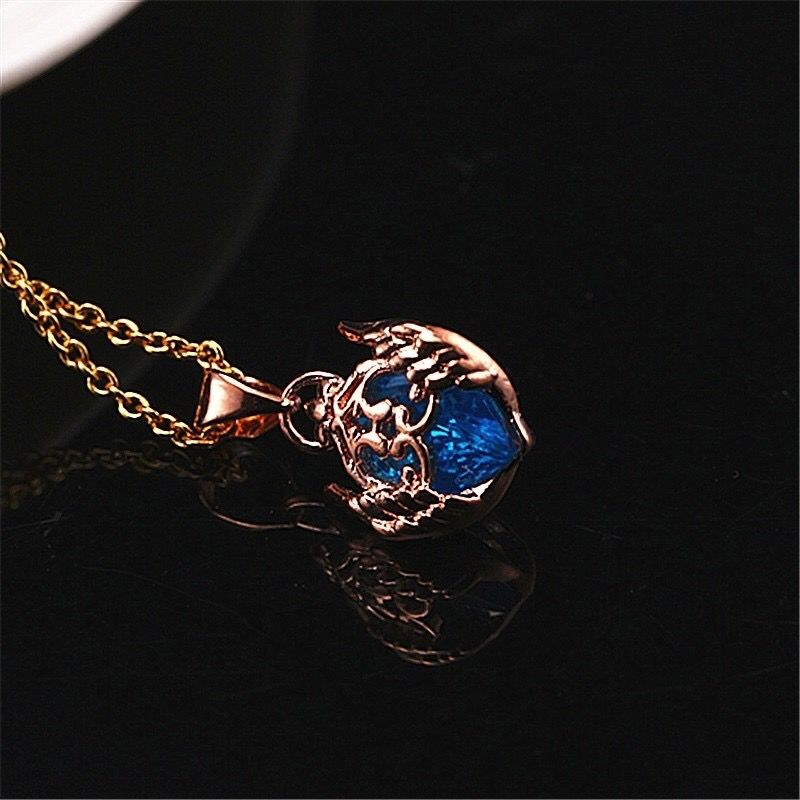 韩版925银项链吊坠男王者水晶创意个性送女友礼物饰品锁骨链 分色