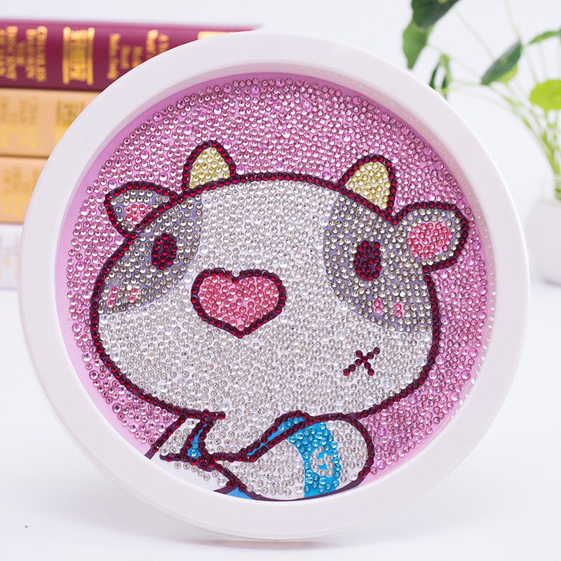 钻石贴画动漫 儿童钻石画圆框满钻新款小学生点钻贴画男女孩玩具带框