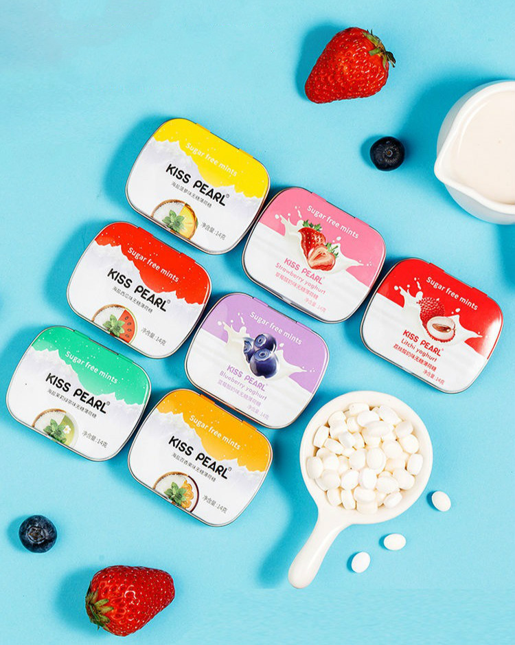 kisspearl薄荷糖口香含片 14g/盒 无蔗糖薄荷糖清新口气糖亲嘴接吻