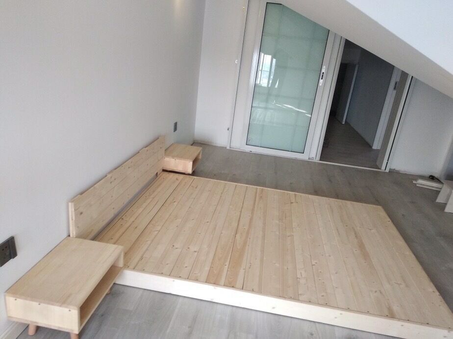 huayu成人地板床实木矮床实木床日式榻榻米落地床超低床单出租双人床