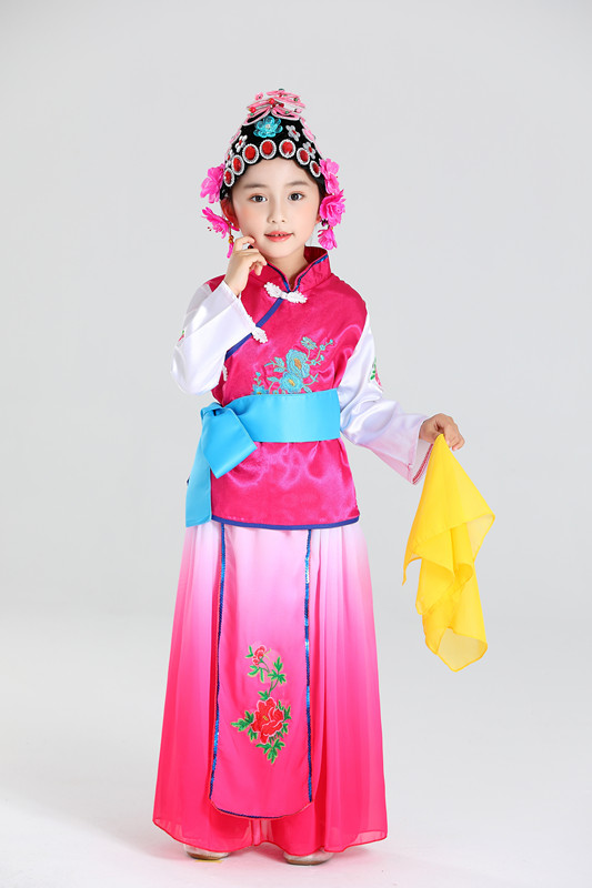 装儿童舞蹈演出服小红娘小花旦俏花旦水梨园女童戏曲表演服 单独头饰