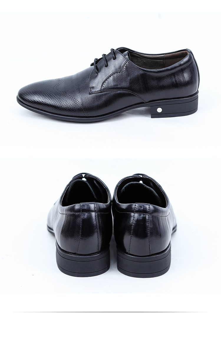 金猴jinho男鞋头层牛皮尖头商务正装鞋透气舒适百搭雕花网格皮鞋sm