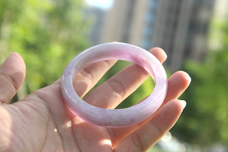 な【京选60精品老品牌款 原生态紫锂辉手镯 粉紫水晶镯子薰衣草丁香