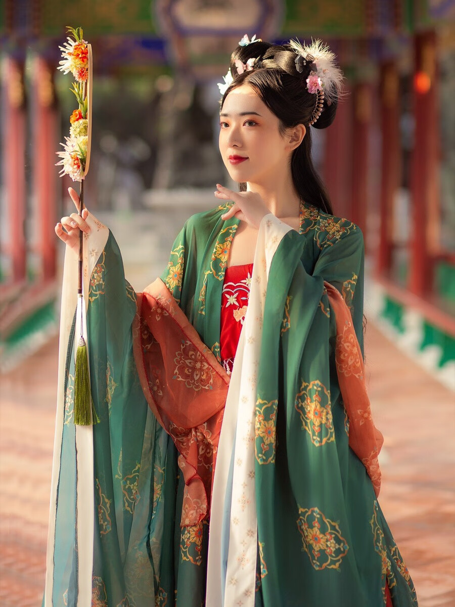 雅格罗伊大码汉服女胖妹妹mm200斤胖夏秋季中国风仙气飘逸齐腰唐制
