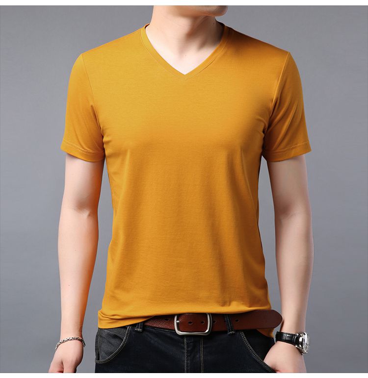 厂家直供 恒源祥2020夏季新款男士纯棉简约鸡心领t恤大学生t恤 上青 a