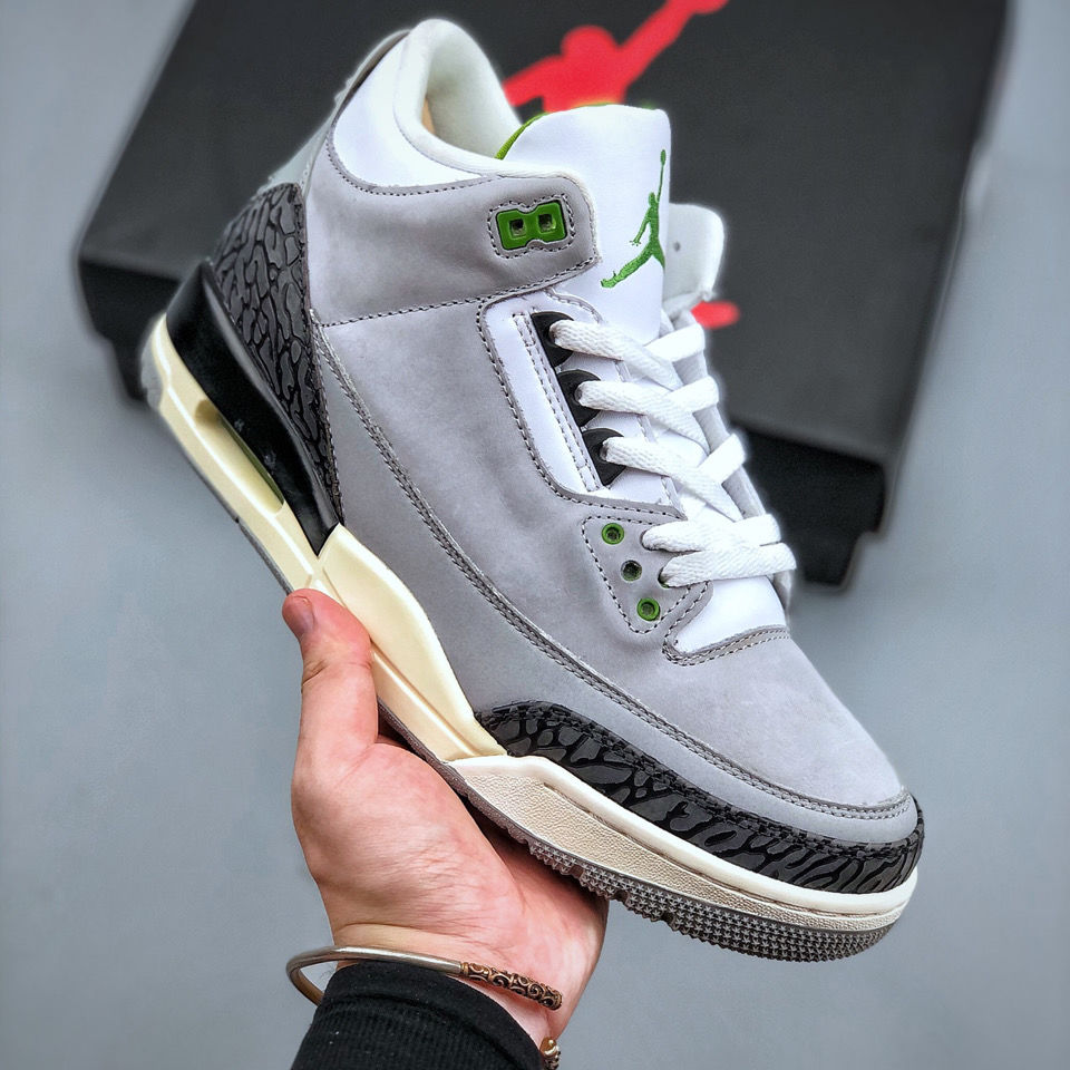 纯原air aj3 retro 叶绿素 男女乔3中帮防滑篮球鞋136064-006 叶绿素