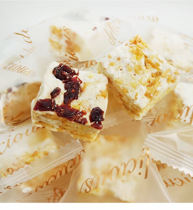 品香园椰奶雪花酥饼干蔓越莓椰蓉糕点牛轧糖休闲零食黄金椰蓉粒102gx2