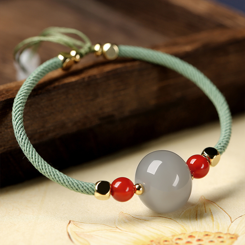 本命年和田玉红绳编绳编织手绳闺蜜情侣手链女生手饰品手串珠玺晶级