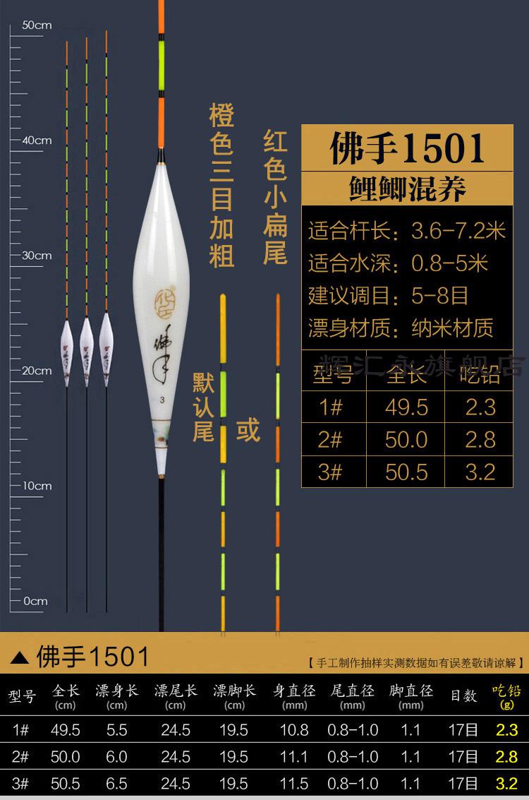 一味旗艦同款15系列納米魚漂鯽魚鯉魚浮漂加粗醒目小扁尾大小佛手1504