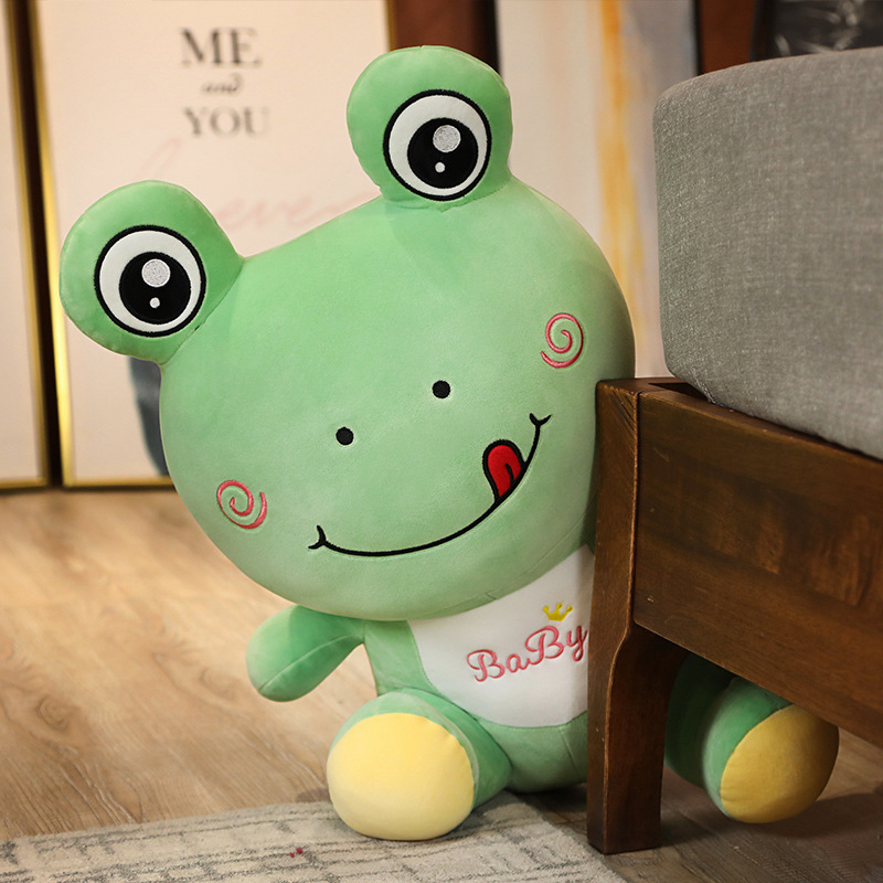 绿色可爱小青蛙布娃娃玩偶毛绒玩具婴儿女孩青蛙公仔 绿色 30cm【图片