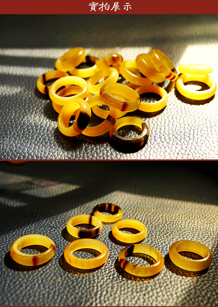 宾昔 天然牦牛角小戒指 男女士情侣戒尾戒 西藏小清新文玩牛角指环