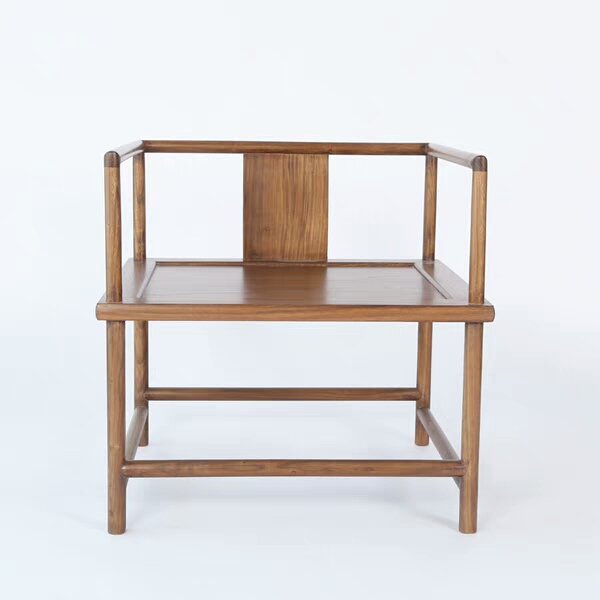 素木雅居简约中式仿古榆木太师圈椅书房客厅扶手靠背实木单人椅子 原